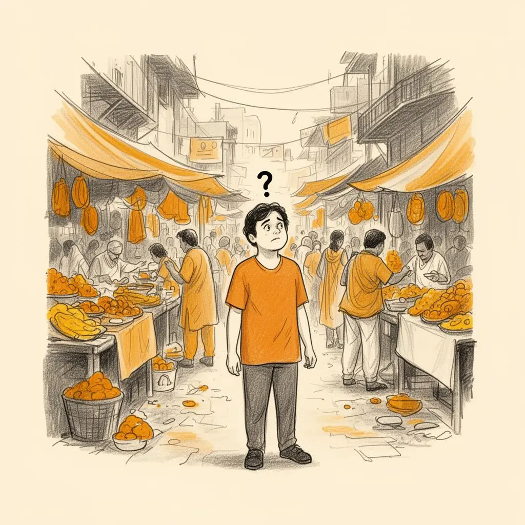 A person craving street food but not knowing which stall is open nearby